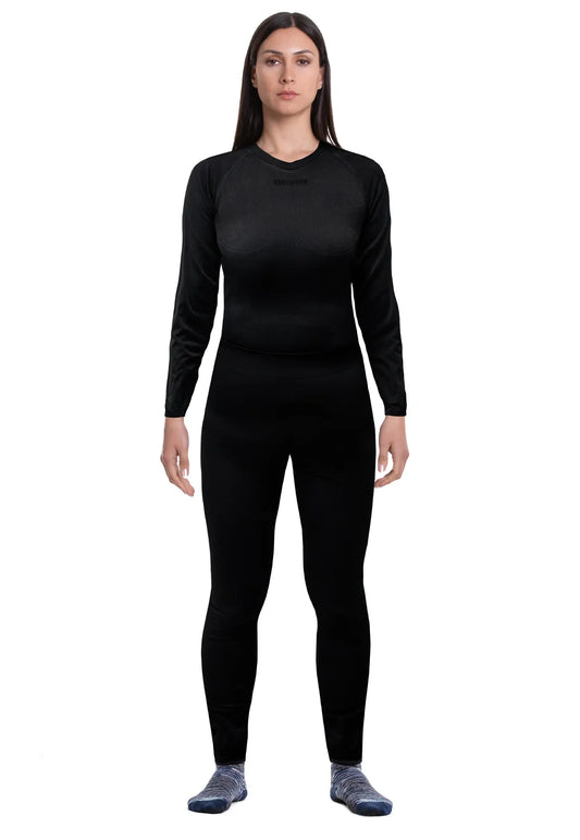 Conjunto Primera Capa Hw Patagonia Spandex Mujer Negro