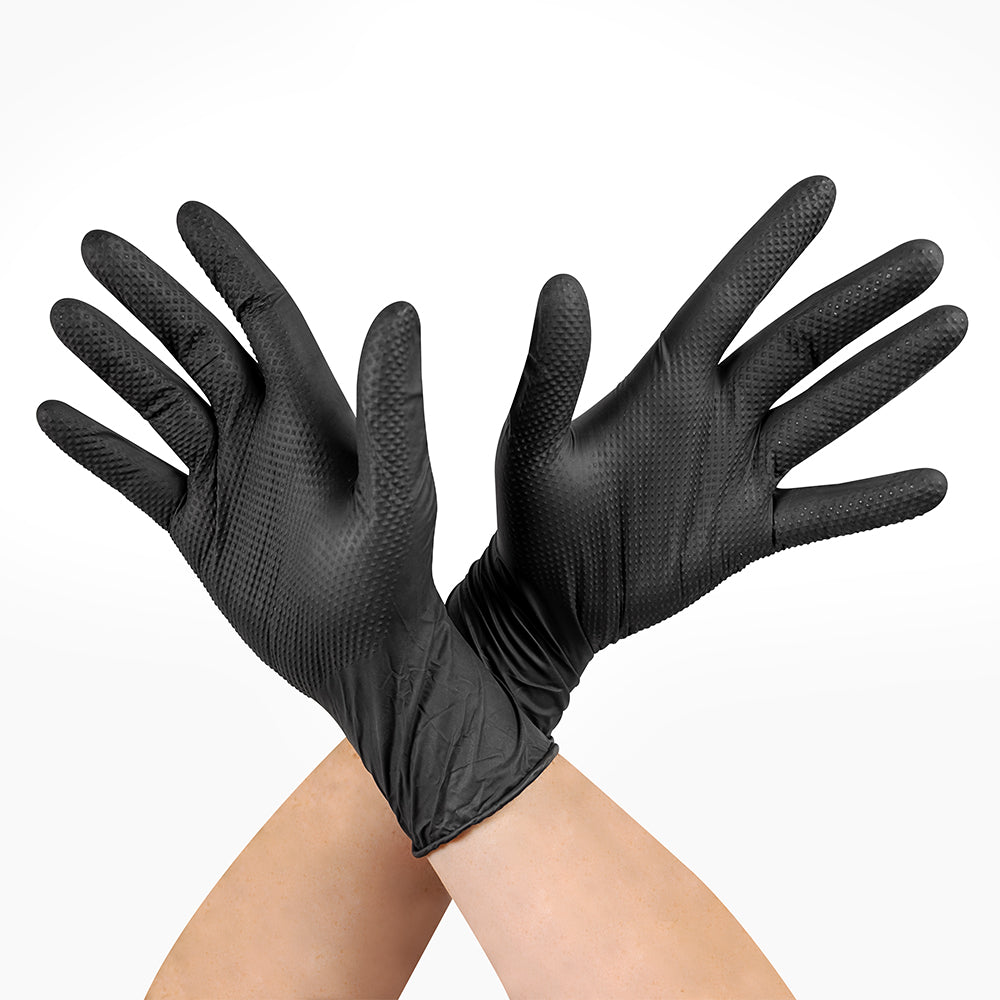 Guante nitrilo texturizado Negro 8gr Steelpro Raven 100uds