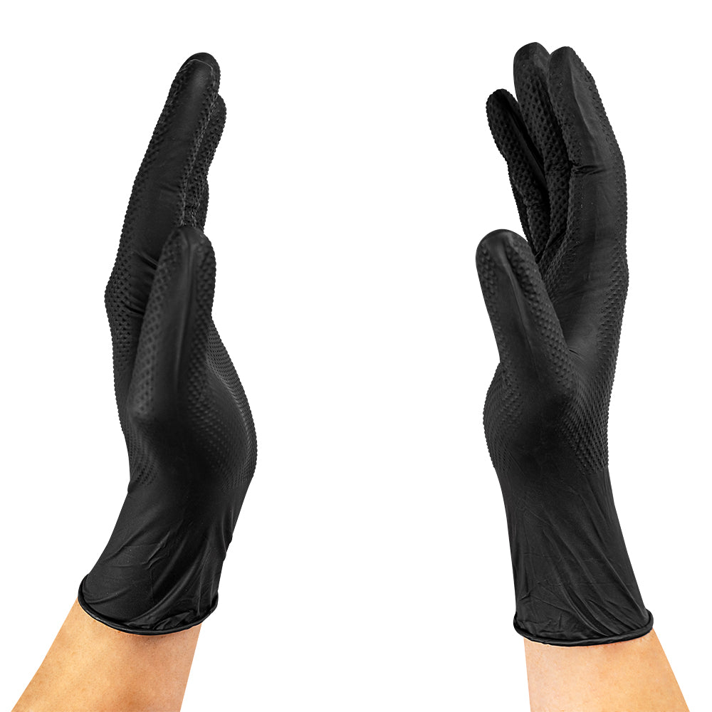 Guante nitrilo texturizado Negro 8gr Steelpro Raven 100uds