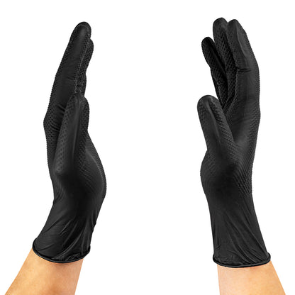 Guante nitrilo texturizado Negro 8gr Steelpro Raven 100uds